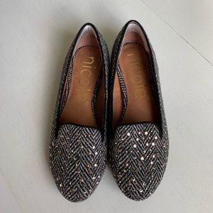 nicole | Studded Tweed Loafers